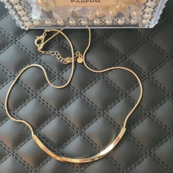 GOLD-TONE BAR NECKLACE - Picture 1 of 4